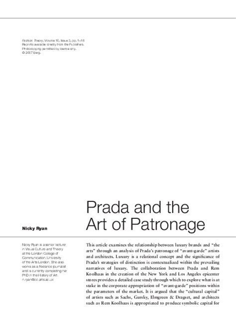 prada and the art of patronage